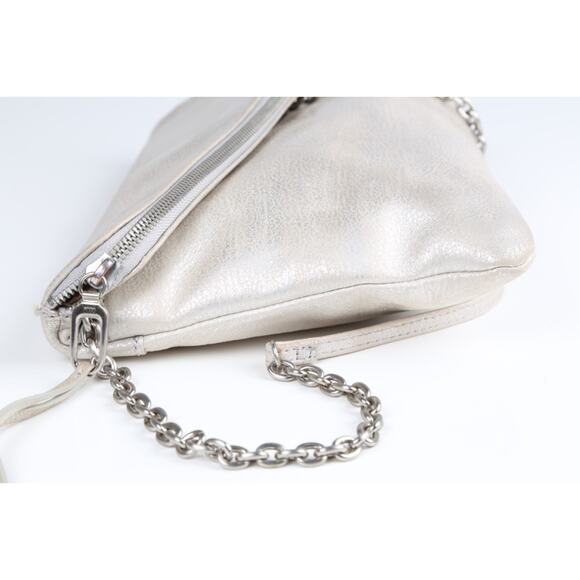 Hobo International Jessa Metallic Gray Leather Convertible Shoulder Bag Clutch - Picture 4 of 10